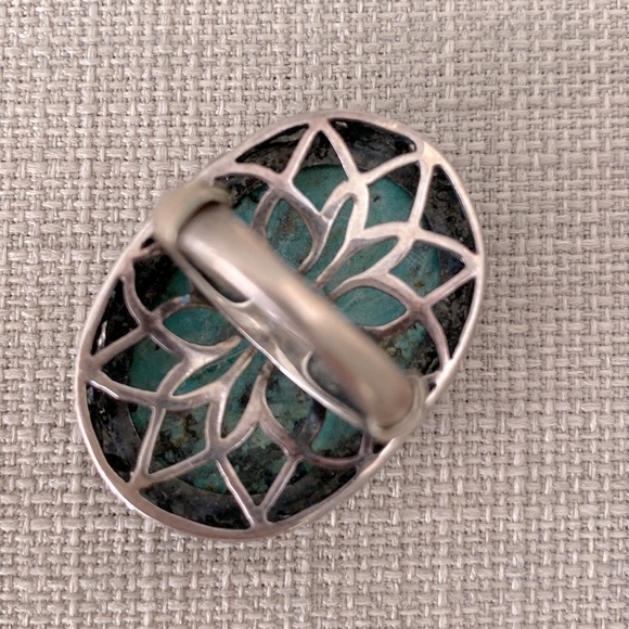 Monumental Turquoise & Sterling Silver Statement Ring - Picture 4 of 4